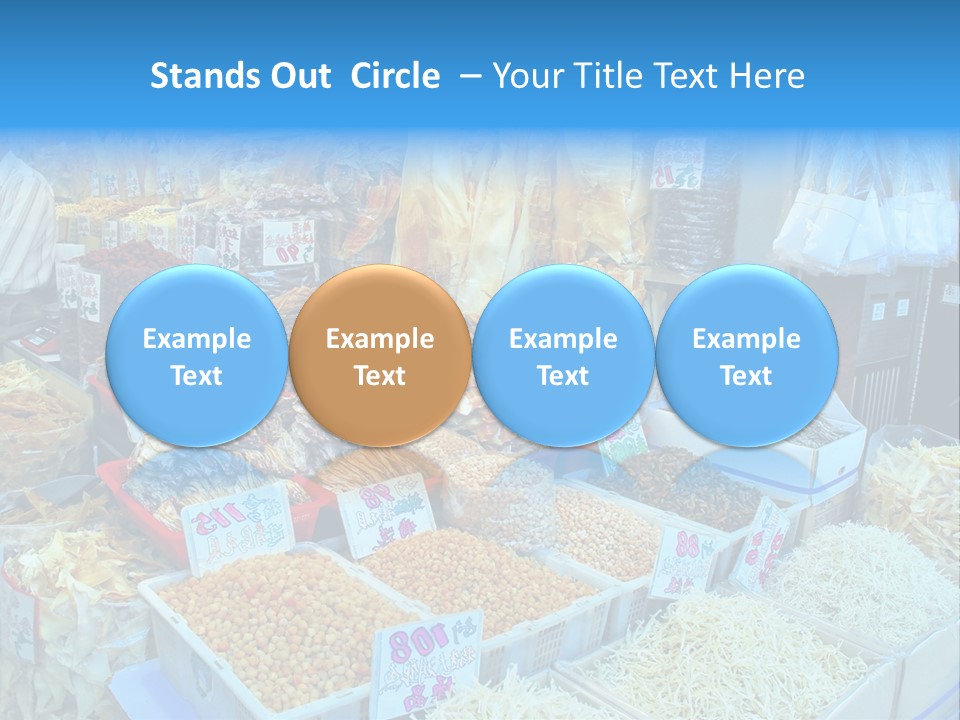 A Man Standing In Front Of A Store Filled With Lots Of Food PowerPoint Template