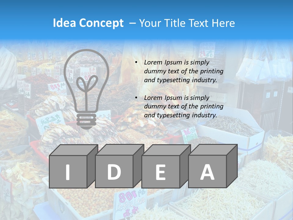 A Man Standing In Front Of A Store Filled With Lots Of Food PowerPoint Template