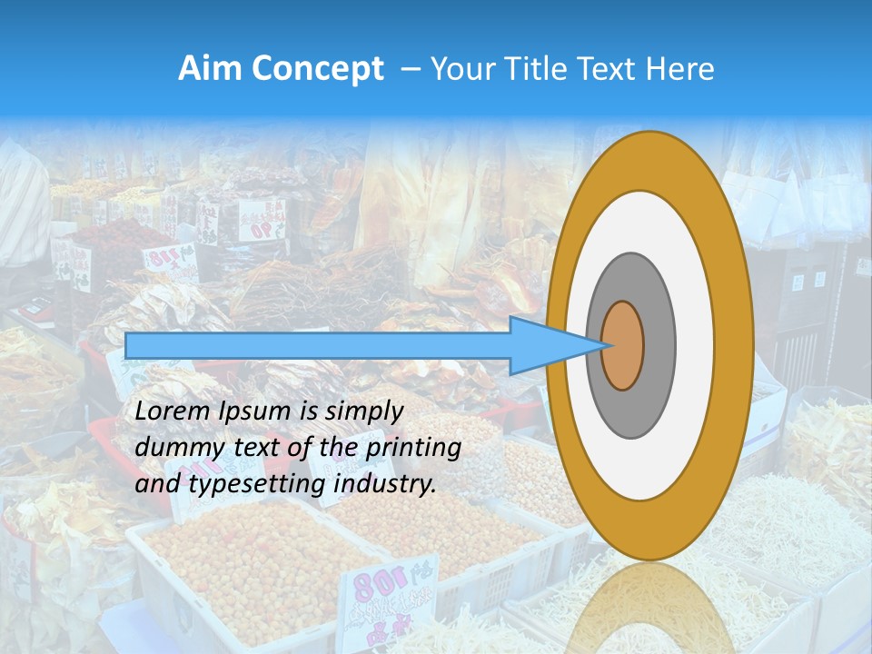 A Man Standing In Front Of A Store Filled With Lots Of Food PowerPoint Template