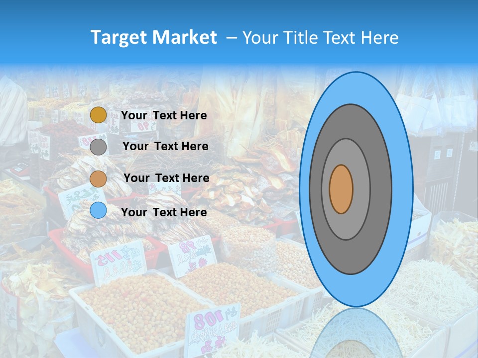 A Man Standing In Front Of A Store Filled With Lots Of Food PowerPoint Template
