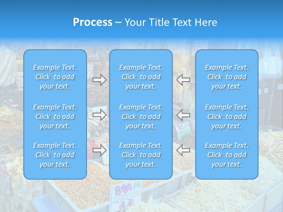 A Man Standing In Front Of A Store Filled With Lots Of Food PowerPoint Template