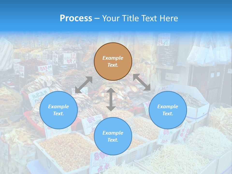 A Man Standing In Front Of A Store Filled With Lots Of Food PowerPoint Template