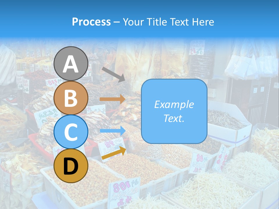 A Man Standing In Front Of A Store Filled With Lots Of Food PowerPoint Template