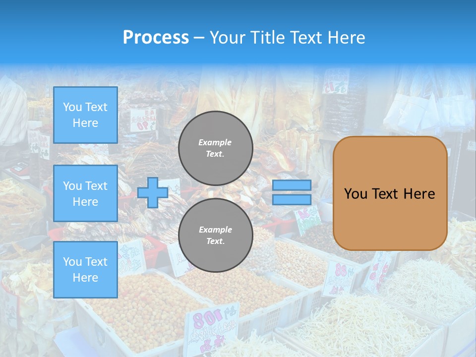 A Man Standing In Front Of A Store Filled With Lots Of Food PowerPoint Template