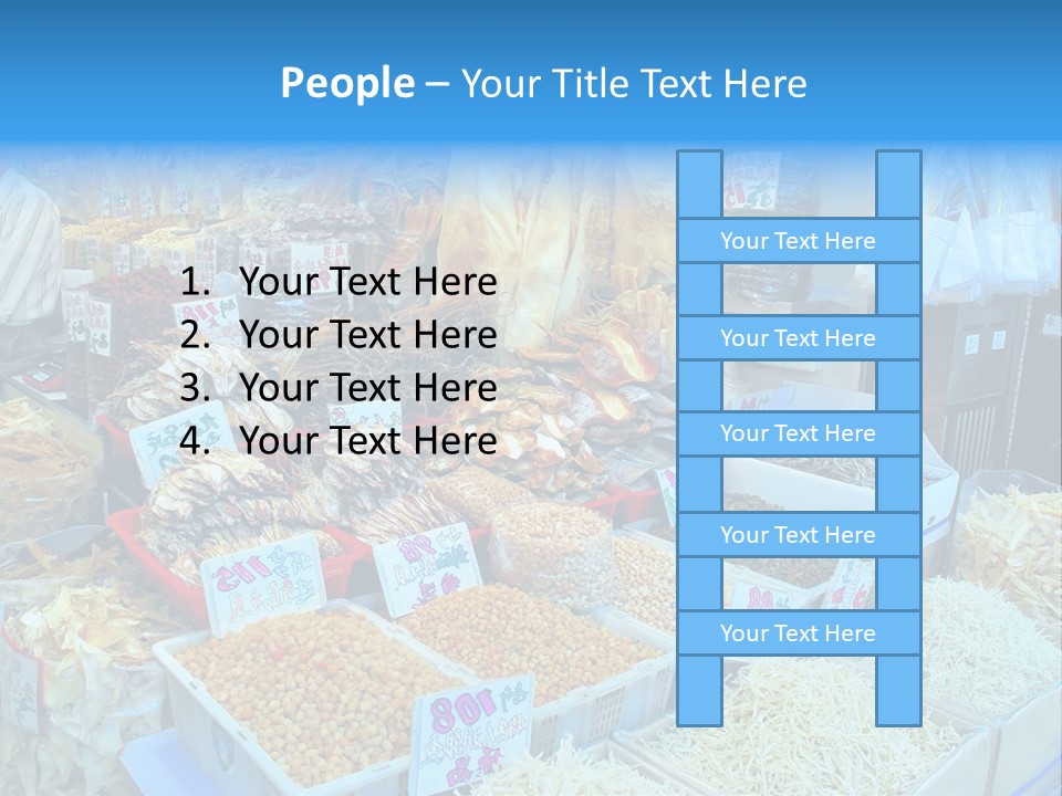 A Man Standing In Front Of A Store Filled With Lots Of Food PowerPoint Template