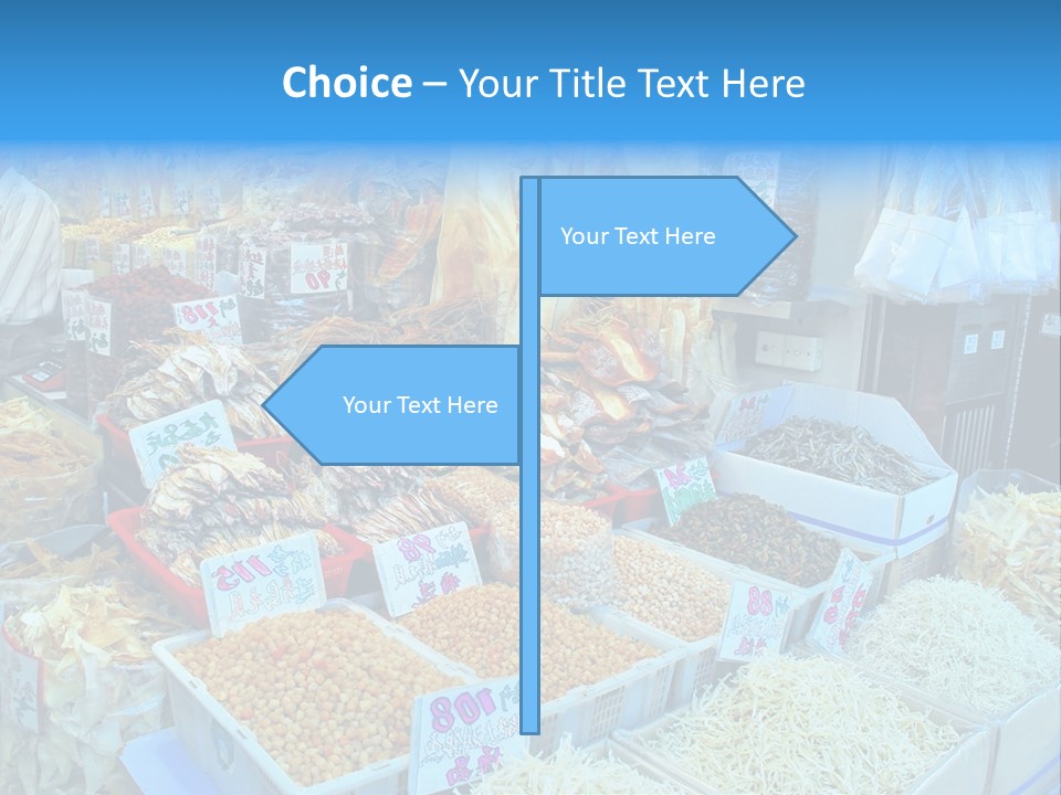 A Man Standing In Front Of A Store Filled With Lots Of Food PowerPoint Template