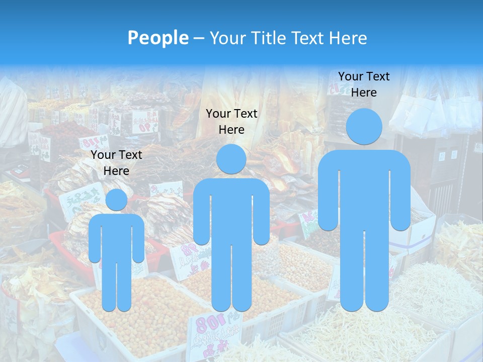 A Man Standing In Front Of A Store Filled With Lots Of Food PowerPoint Template