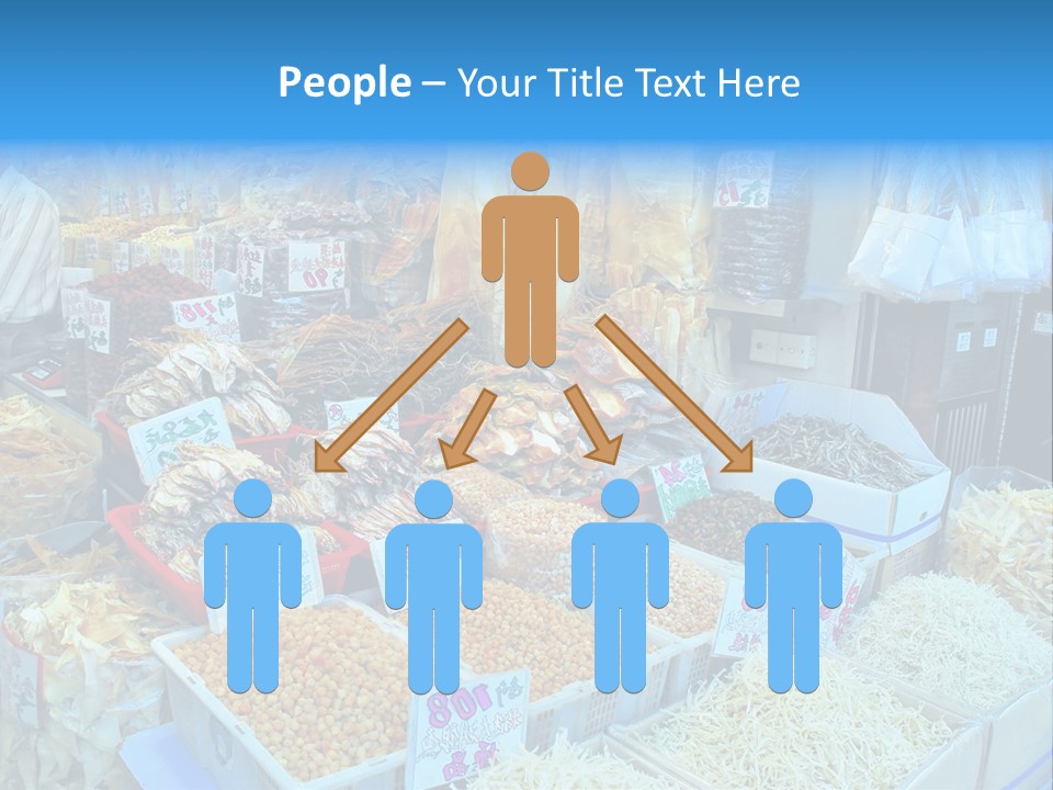 A Man Standing In Front Of A Store Filled With Lots Of Food PowerPoint Template