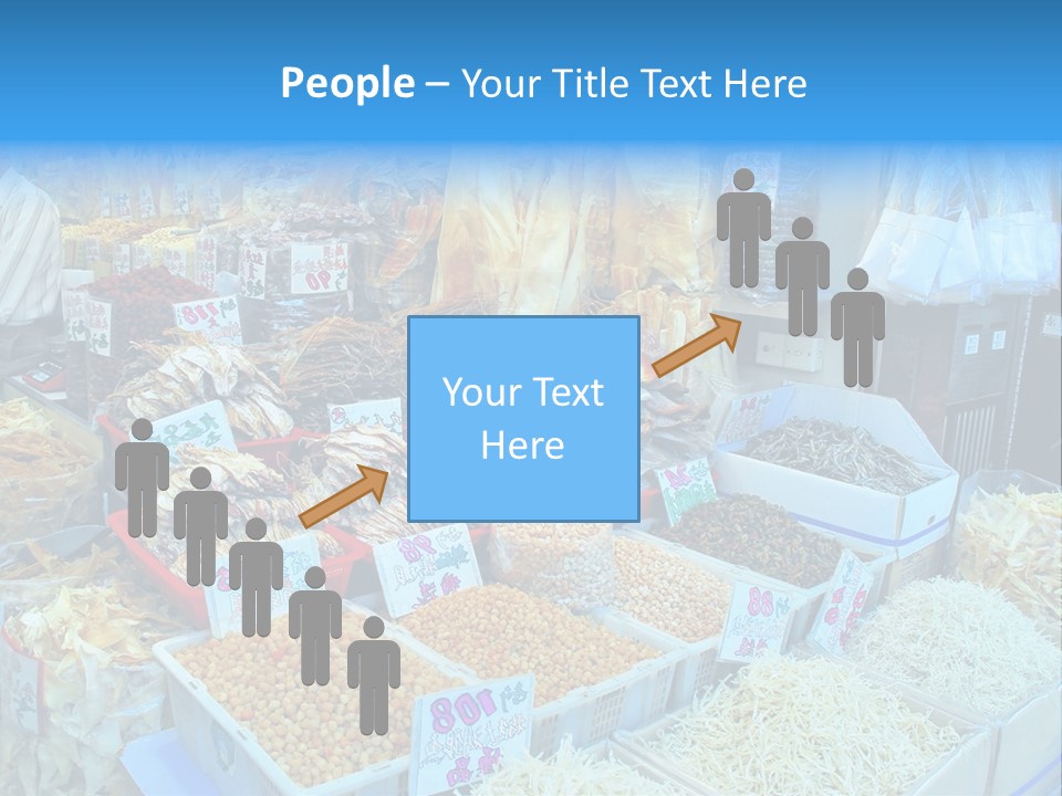 A Man Standing In Front Of A Store Filled With Lots Of Food PowerPoint Template