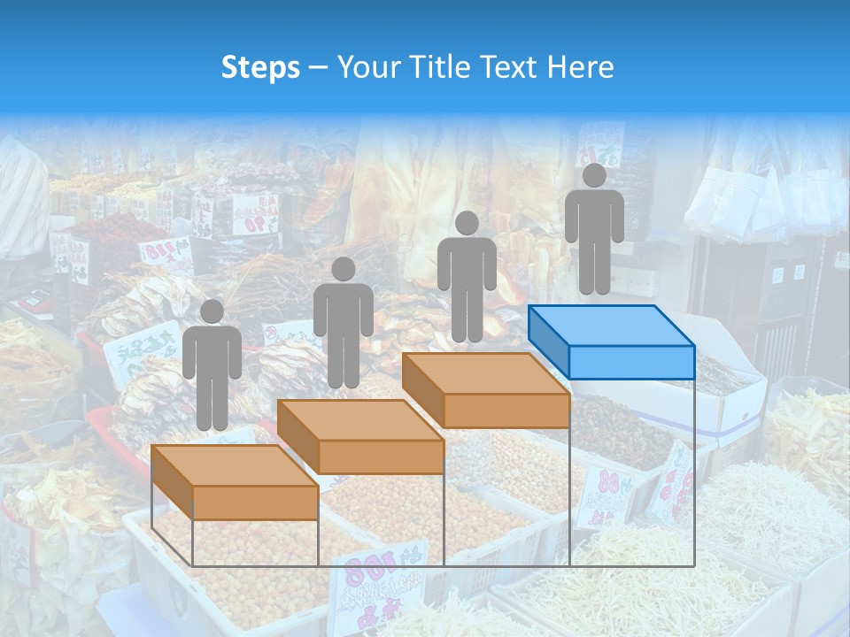 A Man Standing In Front Of A Store Filled With Lots Of Food PowerPoint Template