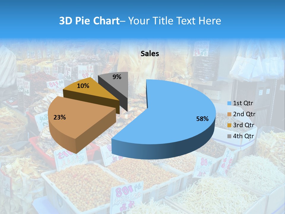 A Man Standing In Front Of A Store Filled With Lots Of Food PowerPoint Template