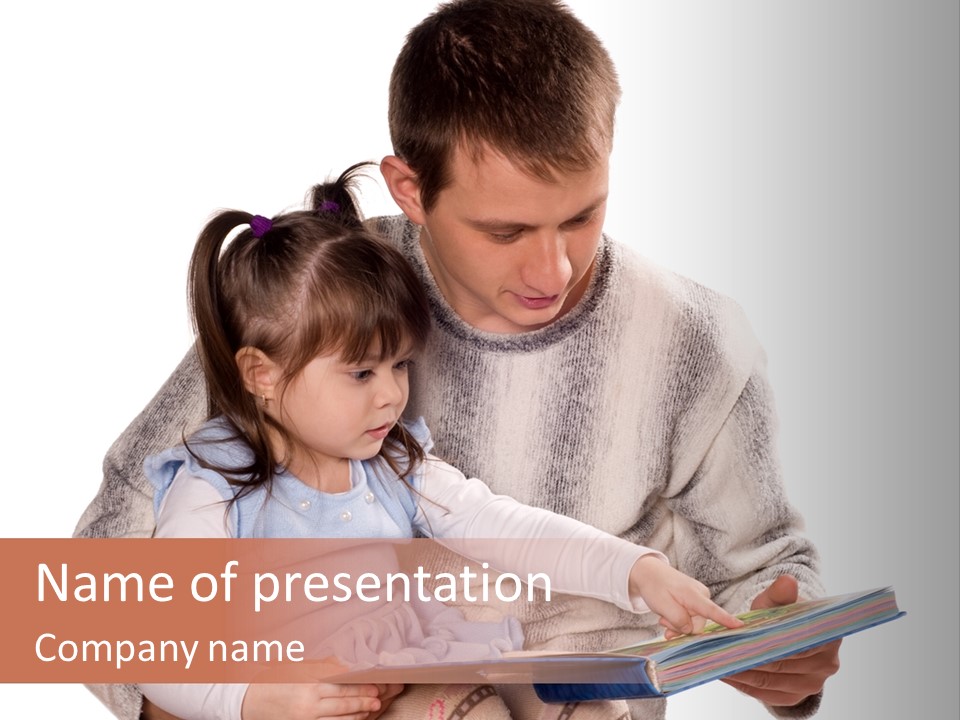 A Man Reading A Book To A Little Girl PowerPoint Template