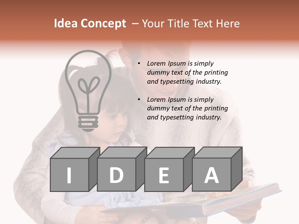 A Man Reading A Book To A Little Girl PowerPoint Template