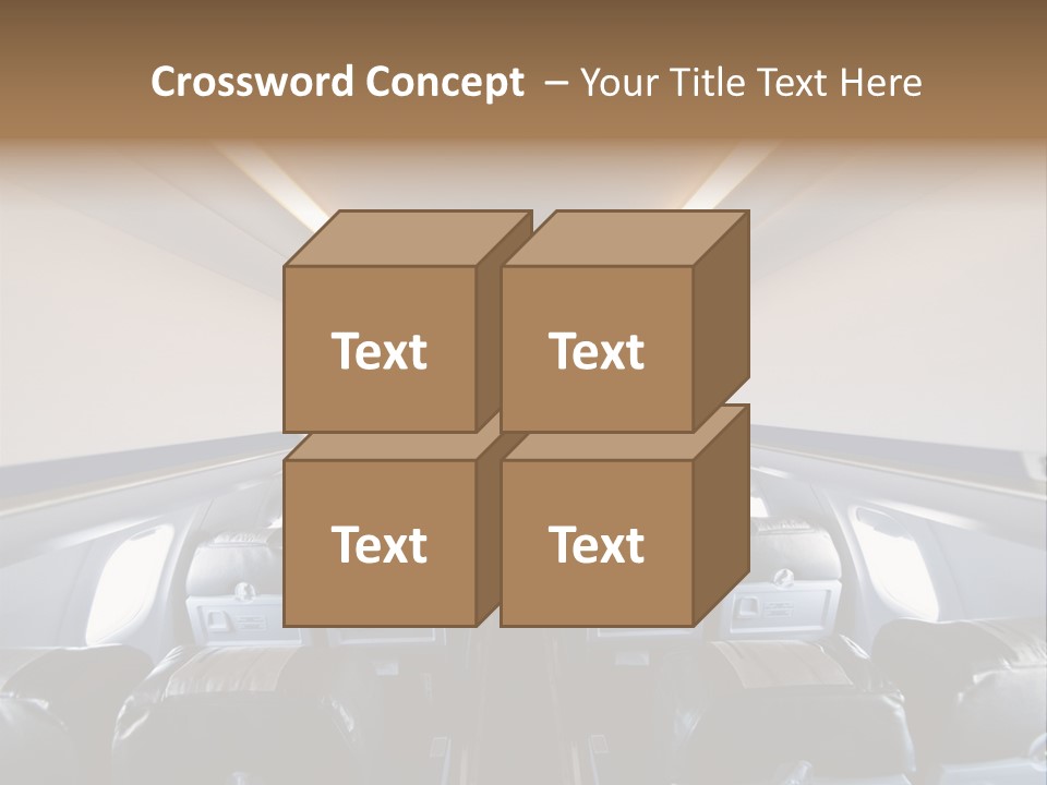 The Inside Of An Airplane With A Lot Of Seats PowerPoint Template