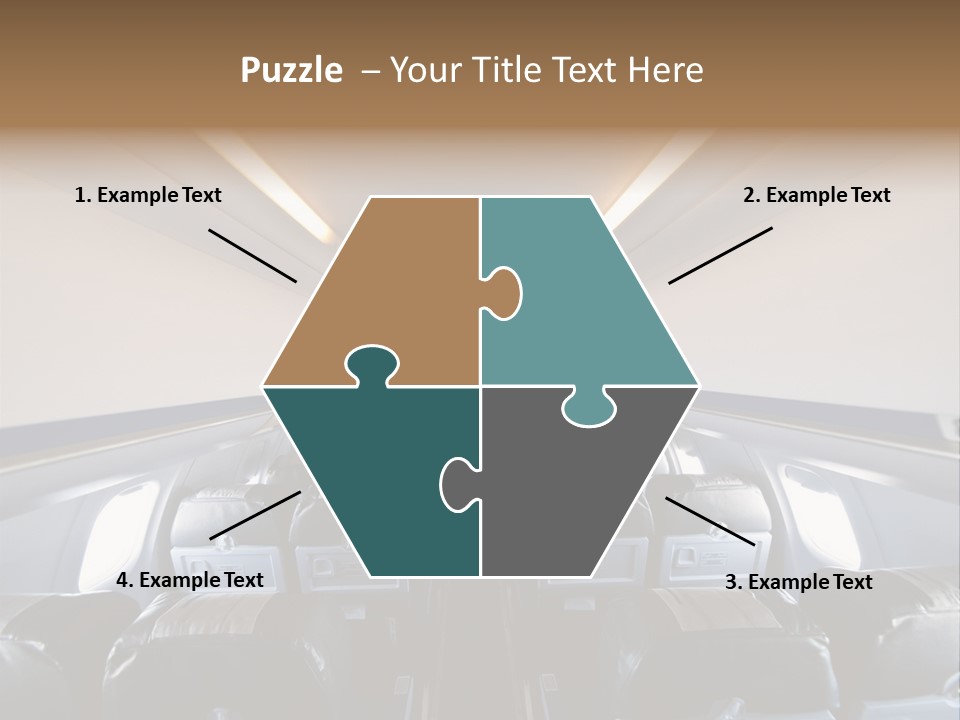 The Inside Of An Airplane With A Lot Of Seats PowerPoint Template