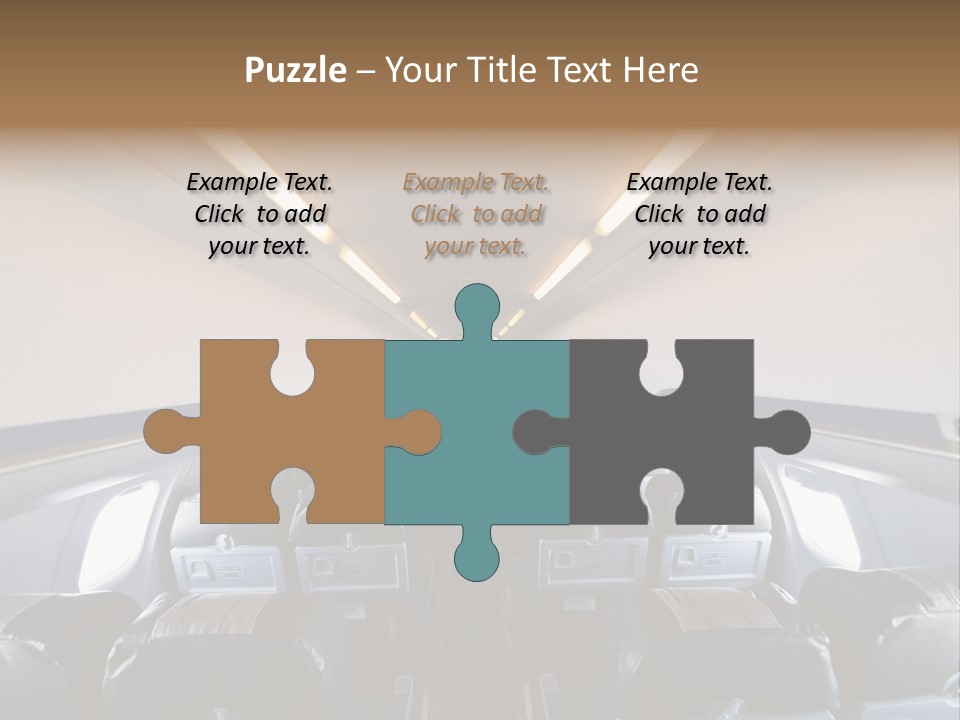 The Inside Of An Airplane With A Lot Of Seats PowerPoint Template