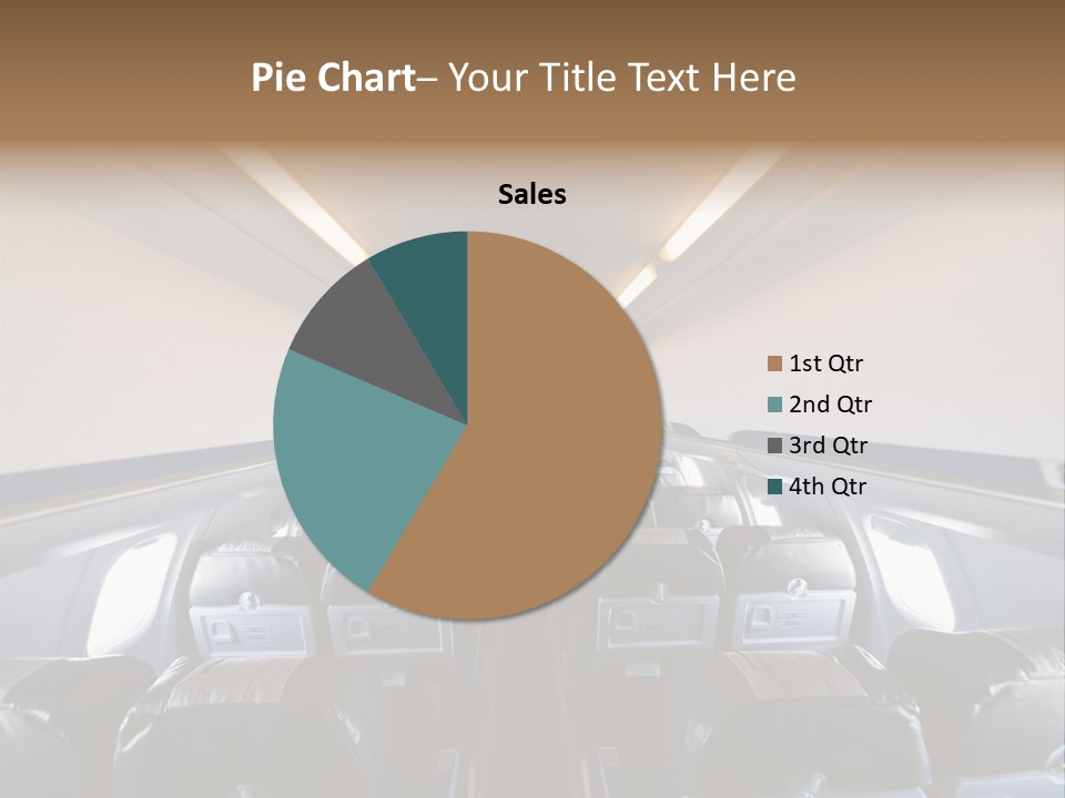 The Inside Of An Airplane With A Lot Of Seats PowerPoint Template
