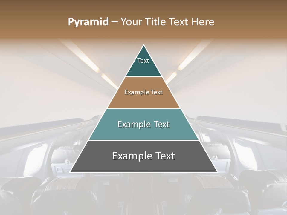 The Inside Of An Airplane With A Lot Of Seats PowerPoint Template