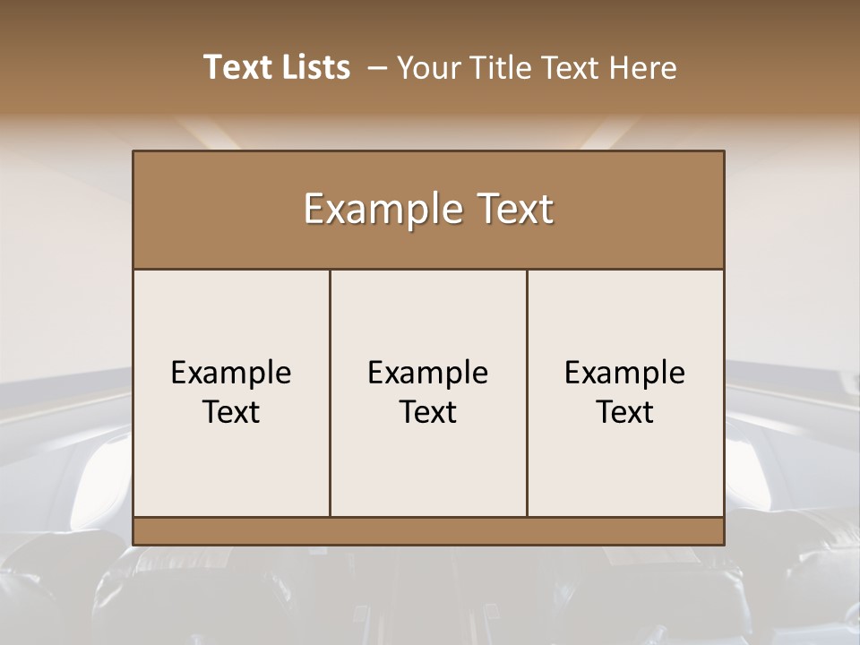 The Inside Of An Airplane With A Lot Of Seats PowerPoint Template