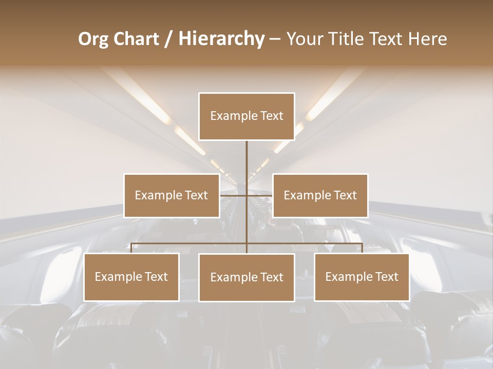 The Inside Of An Airplane With A Lot Of Seats PowerPoint Template