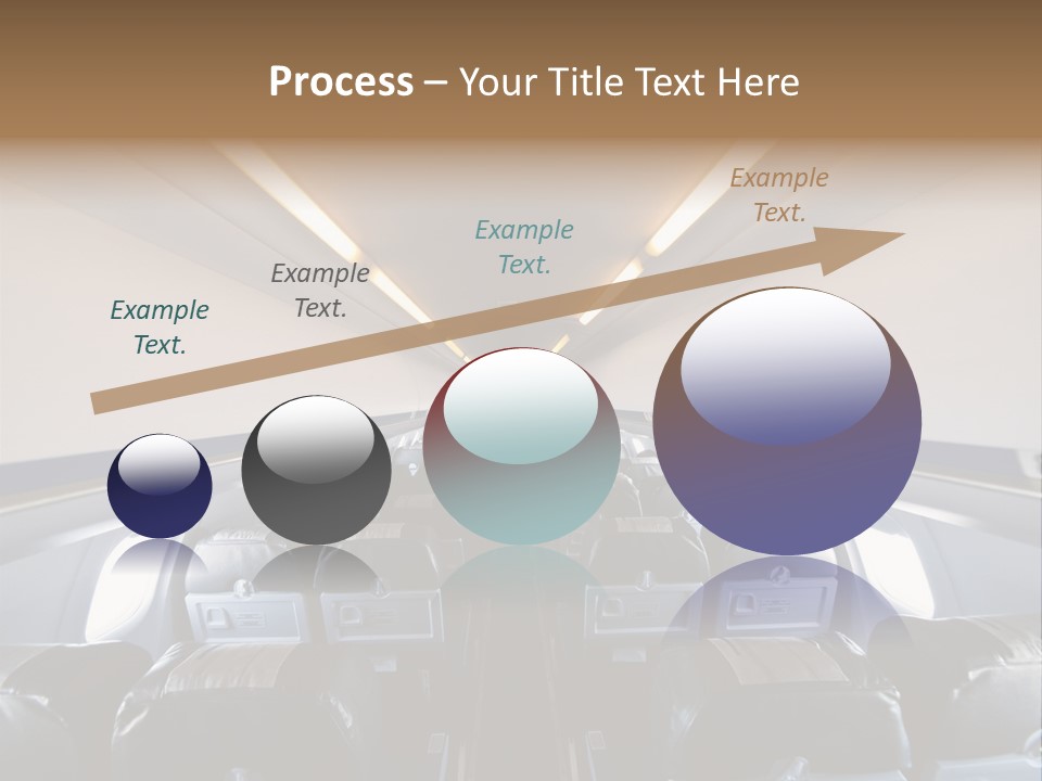 The Inside Of An Airplane With A Lot Of Seats PowerPoint Template