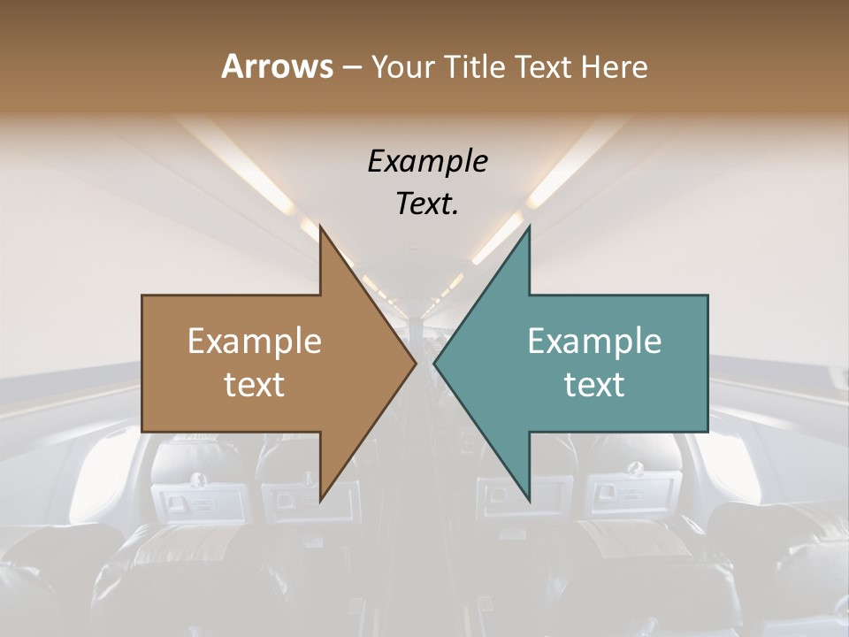 The Inside Of An Airplane With A Lot Of Seats PowerPoint Template
