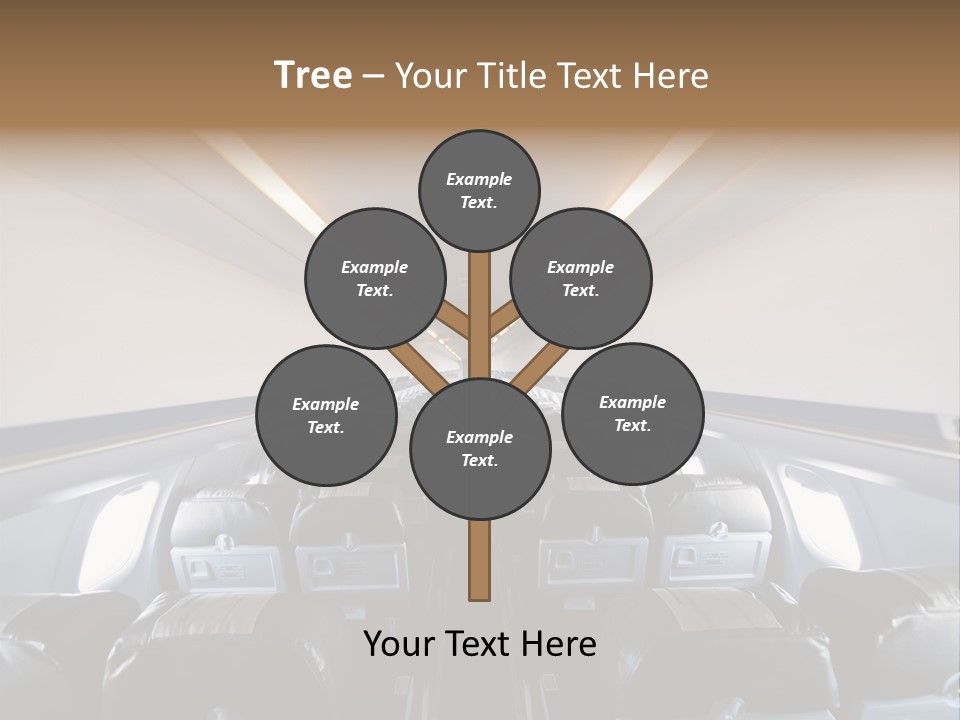 The Inside Of An Airplane With A Lot Of Seats PowerPoint Template