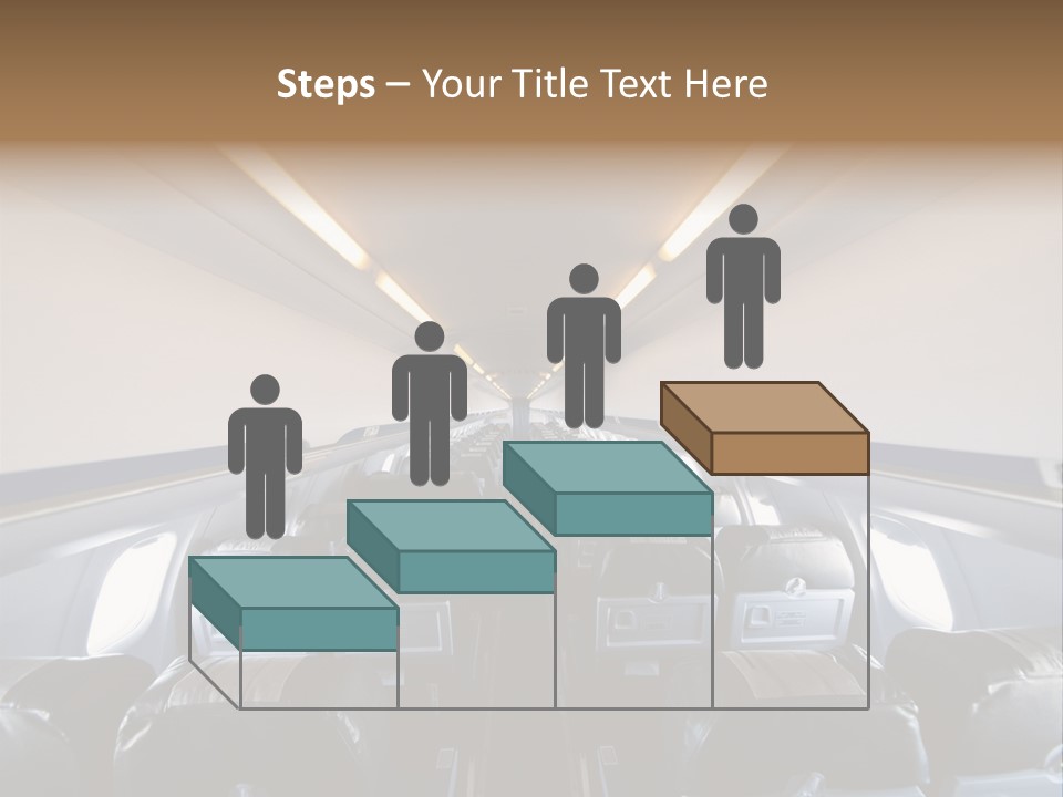 The Inside Of An Airplane With A Lot Of Seats PowerPoint Template