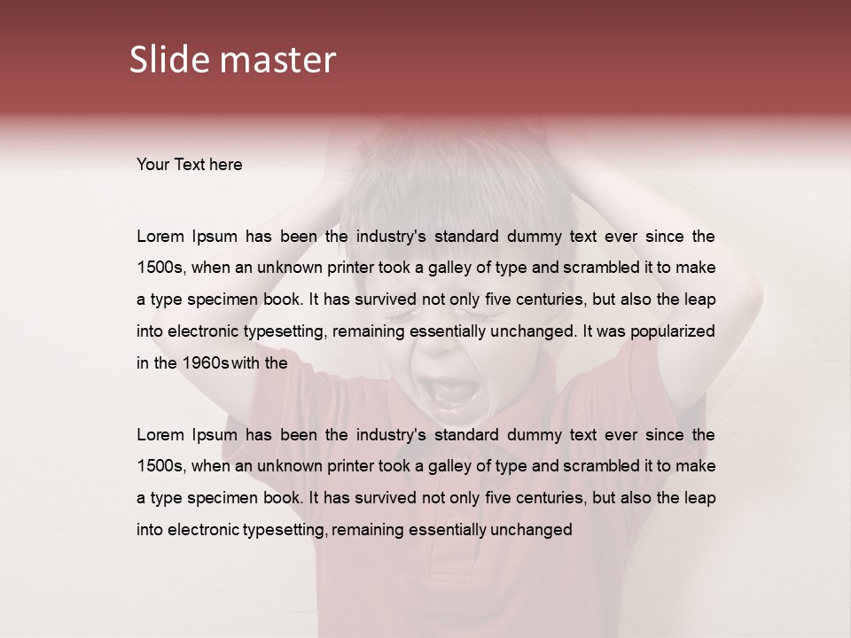 A Young Boy With His Hands On His Head PowerPoint Template