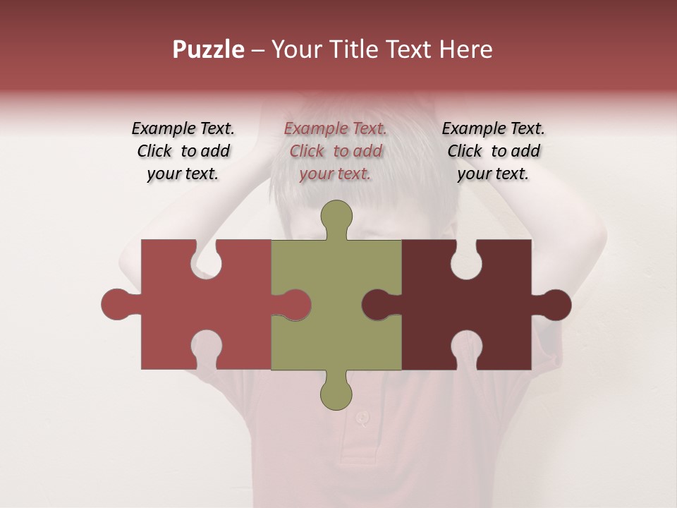 A Young Boy With His Hands On His Head PowerPoint Template