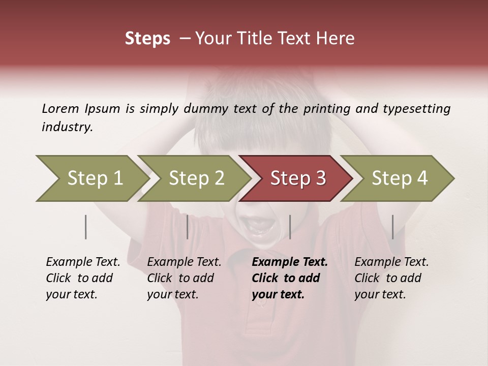 A Young Boy With His Hands On His Head PowerPoint Template