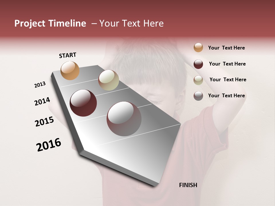 A Young Boy With His Hands On His Head PowerPoint Template