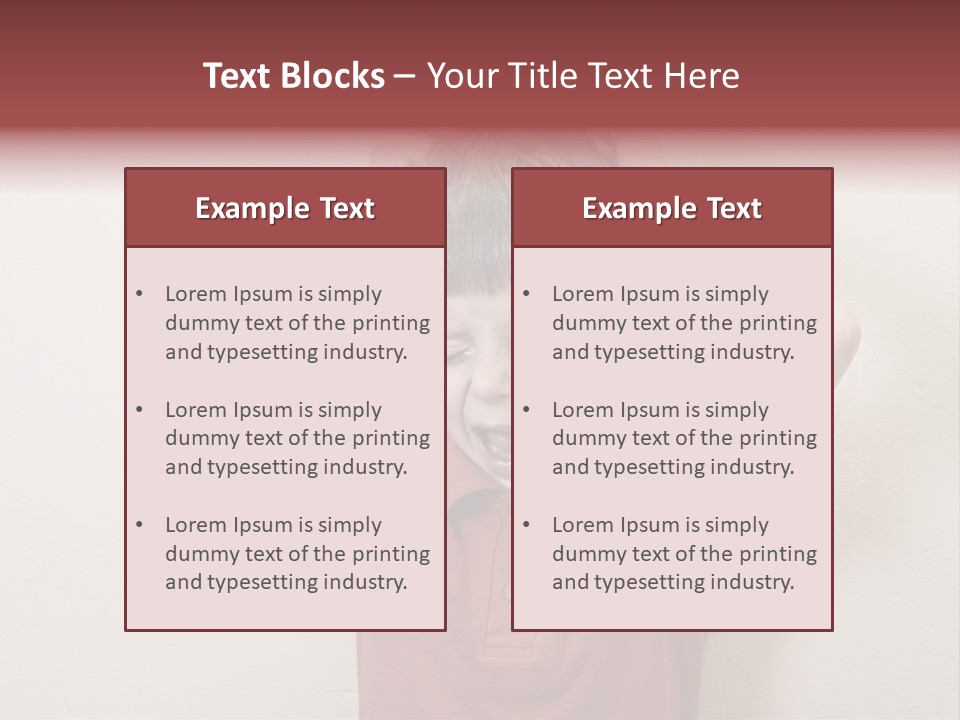 A Young Boy With His Hands On His Head PowerPoint Template