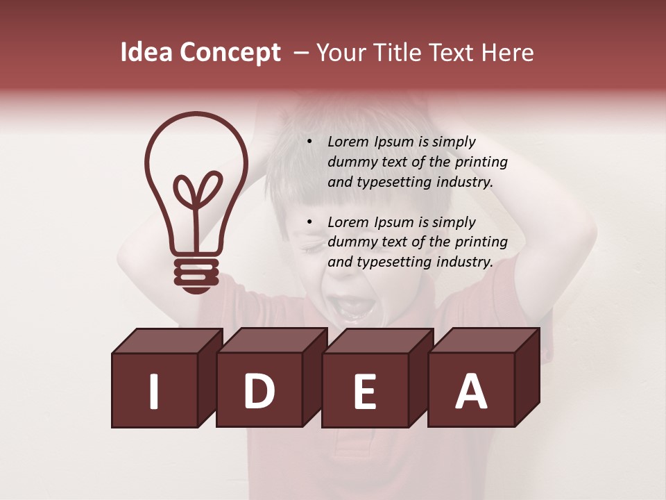 A Young Boy With His Hands On His Head PowerPoint Template