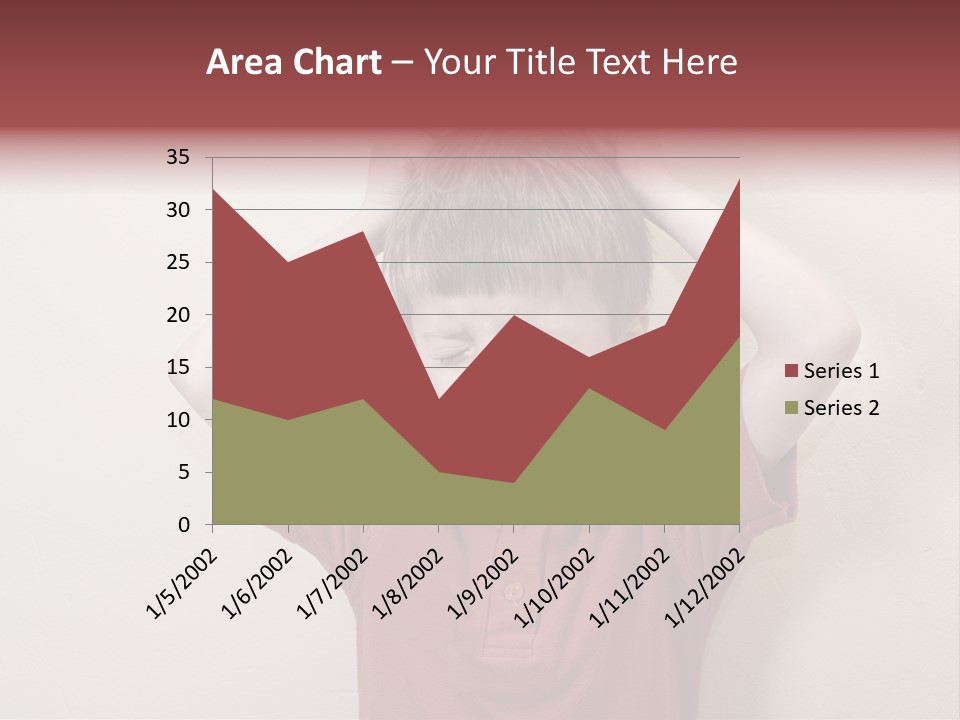 A Young Boy With His Hands On His Head PowerPoint Template