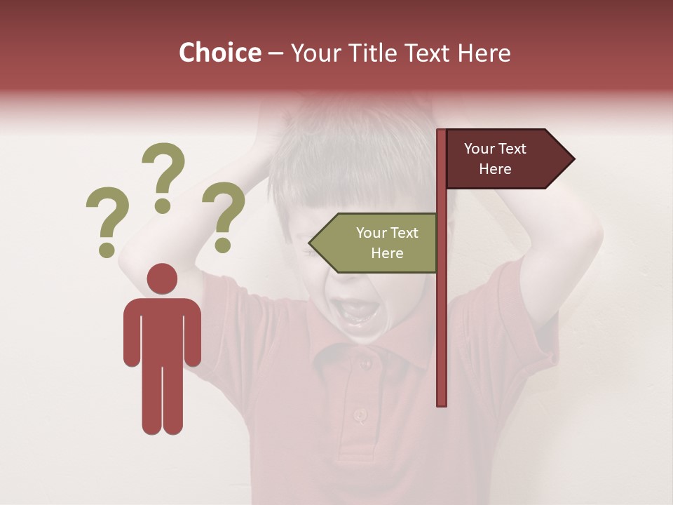A Young Boy With His Hands On His Head PowerPoint Template