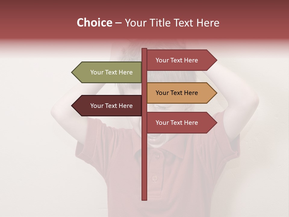 A Young Boy With His Hands On His Head PowerPoint Template