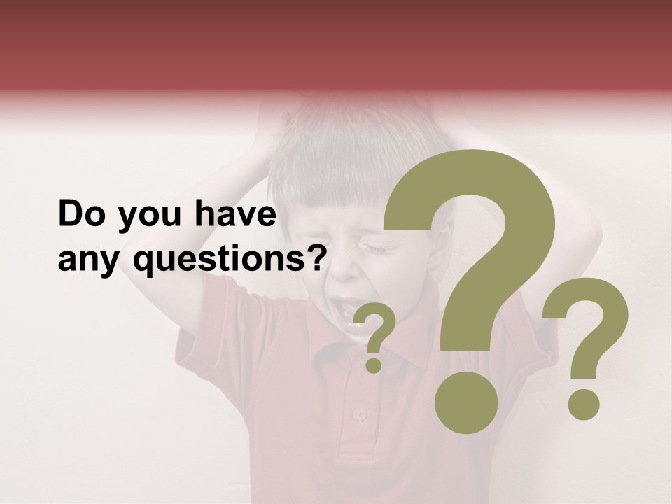 A Young Boy With His Hands On His Head PowerPoint Template