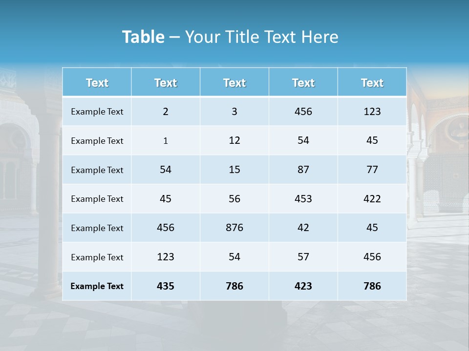 A Courtyard With Columns And A Fountain In The Middle PowerPoint Template