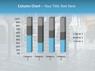 A Courtyard With Columns And A Fountain In The Middle PowerPoint Template