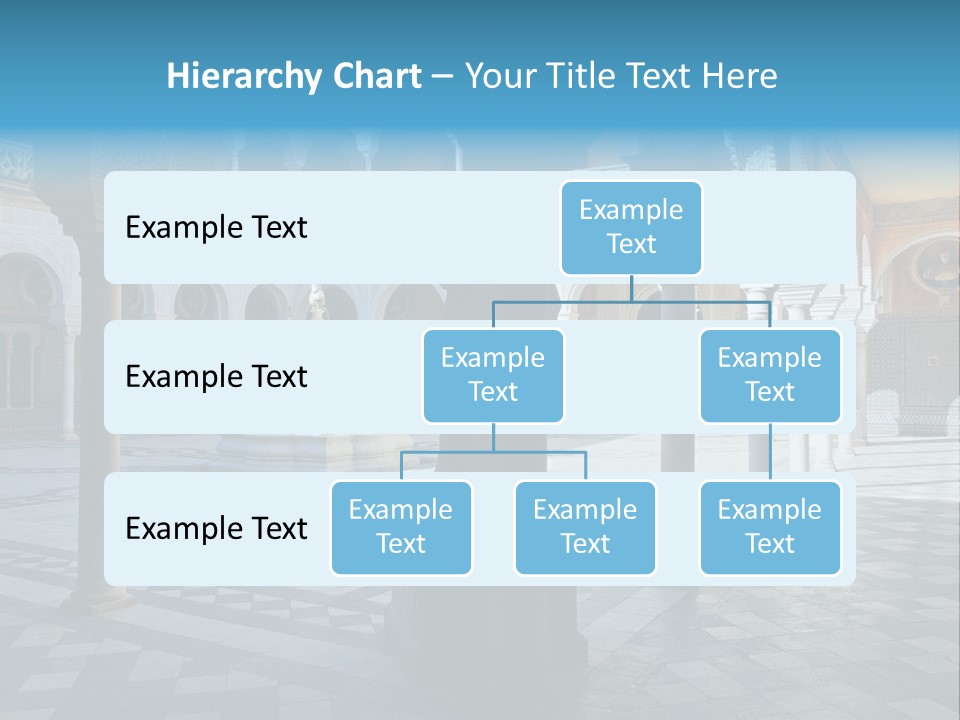 A Courtyard With Columns And A Fountain In The Middle PowerPoint Template