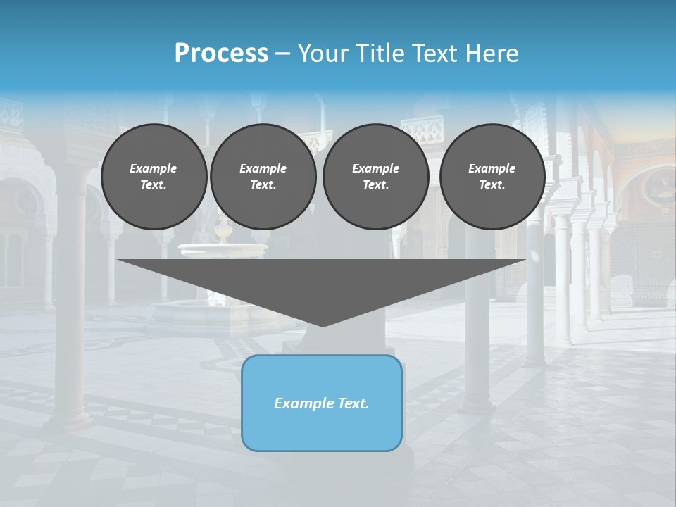 A Courtyard With Columns And A Fountain In The Middle PowerPoint Template