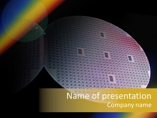 A Round Object With A Rainbow In The Background PowerPoint Template