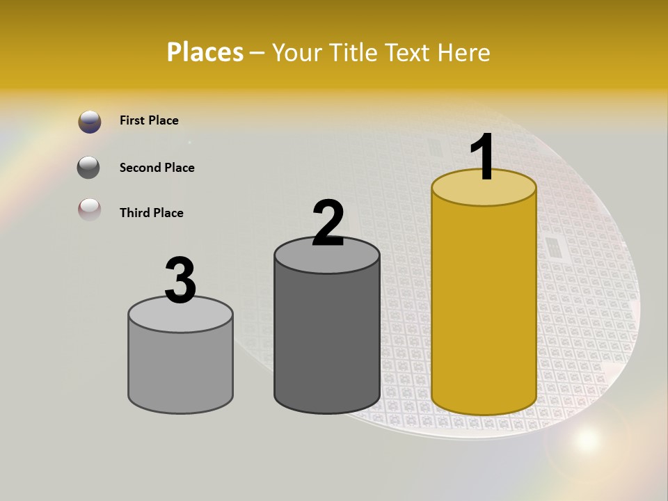 A Round Object With A Rainbow In The Background PowerPoint Template