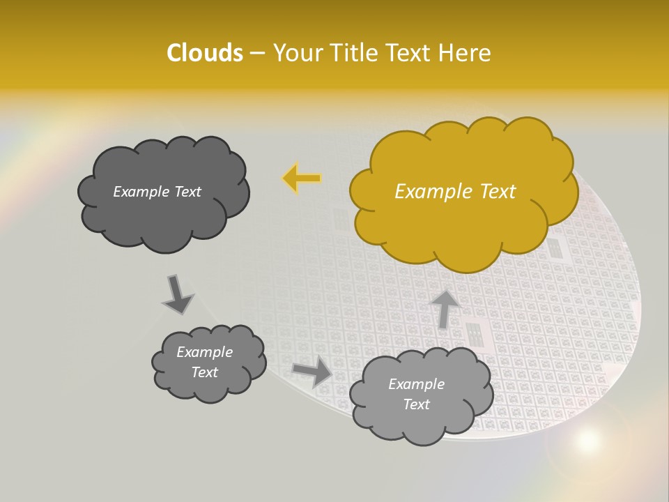 A Round Object With A Rainbow In The Background PowerPoint Template