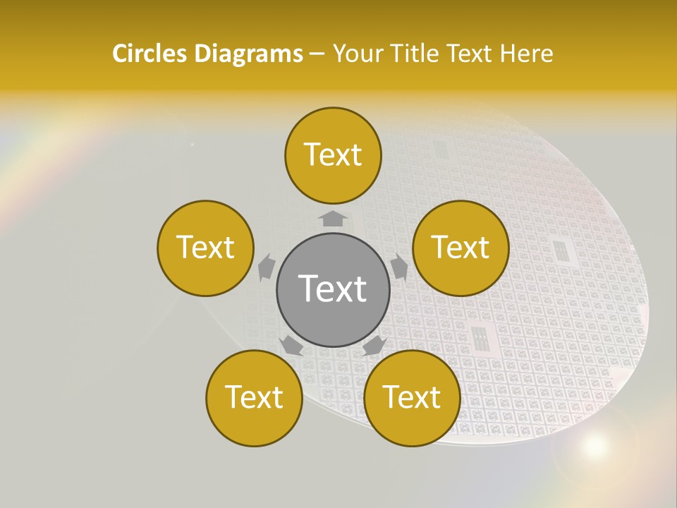 A Round Object With A Rainbow In The Background PowerPoint Template