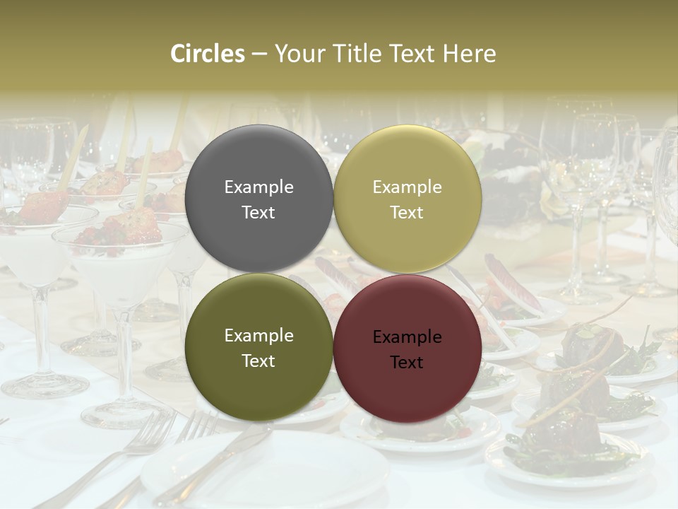 A Table Topped With Plates Of Food And Wine Glasses PowerPoint Template