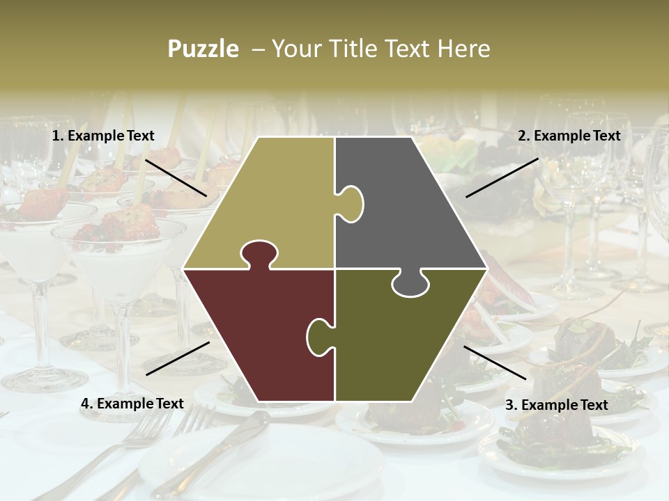A Table Topped With Plates Of Food And Wine Glasses PowerPoint Template