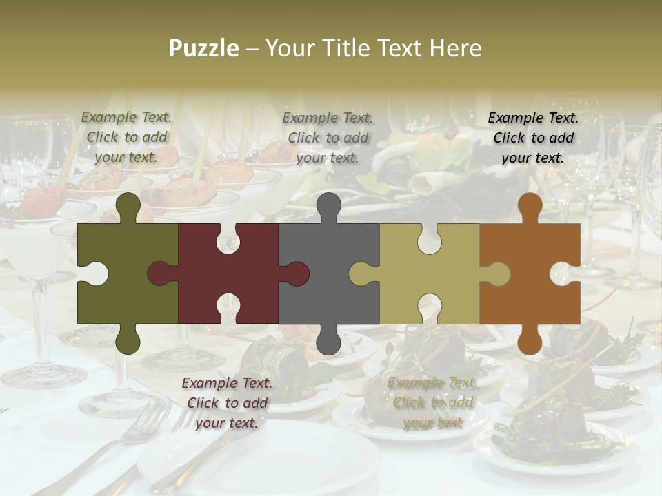 A Table Topped With Plates Of Food And Wine Glasses PowerPoint Template