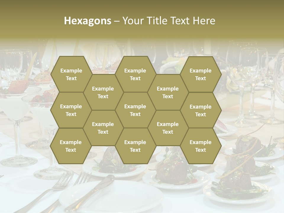 A Table Topped With Plates Of Food And Wine Glasses PowerPoint Template